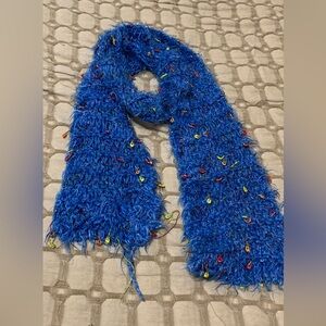 4 for $10! Blue Textured Scarf with Multicolor Accents
